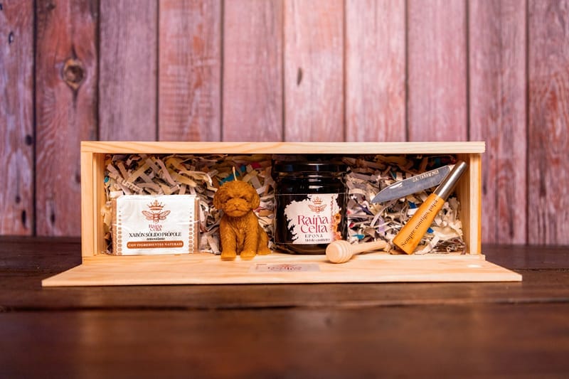 Caja regalo día del padre con miel y navaja de taramundi grabada